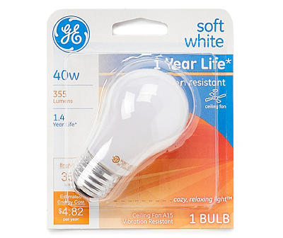 40-Watt Soft White A15 Ceiling Fan Light Bulb