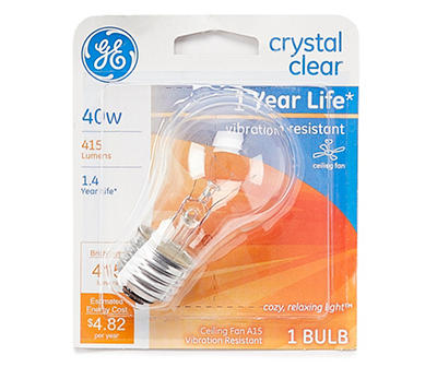 40-Watt Clear A15 Ceiling Fan Light Bulb