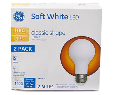 100-Watt Equivalent Soft White A21 LED Light Bulb, 2-Pack