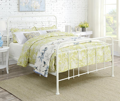 QUEEN CURVED WHITE METAL BED