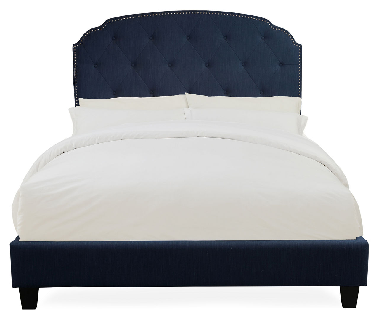 King Shaped Corners Upholstered Bed | Big Lots