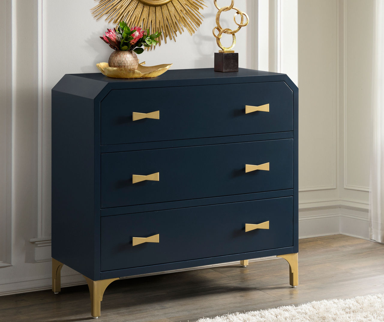 Navy and store gold dresser