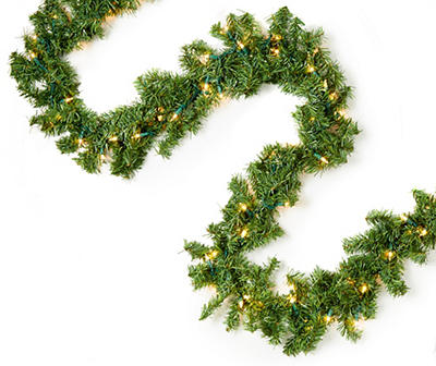 18' Pine Branch Pre-Lit Garland with Clear Lights