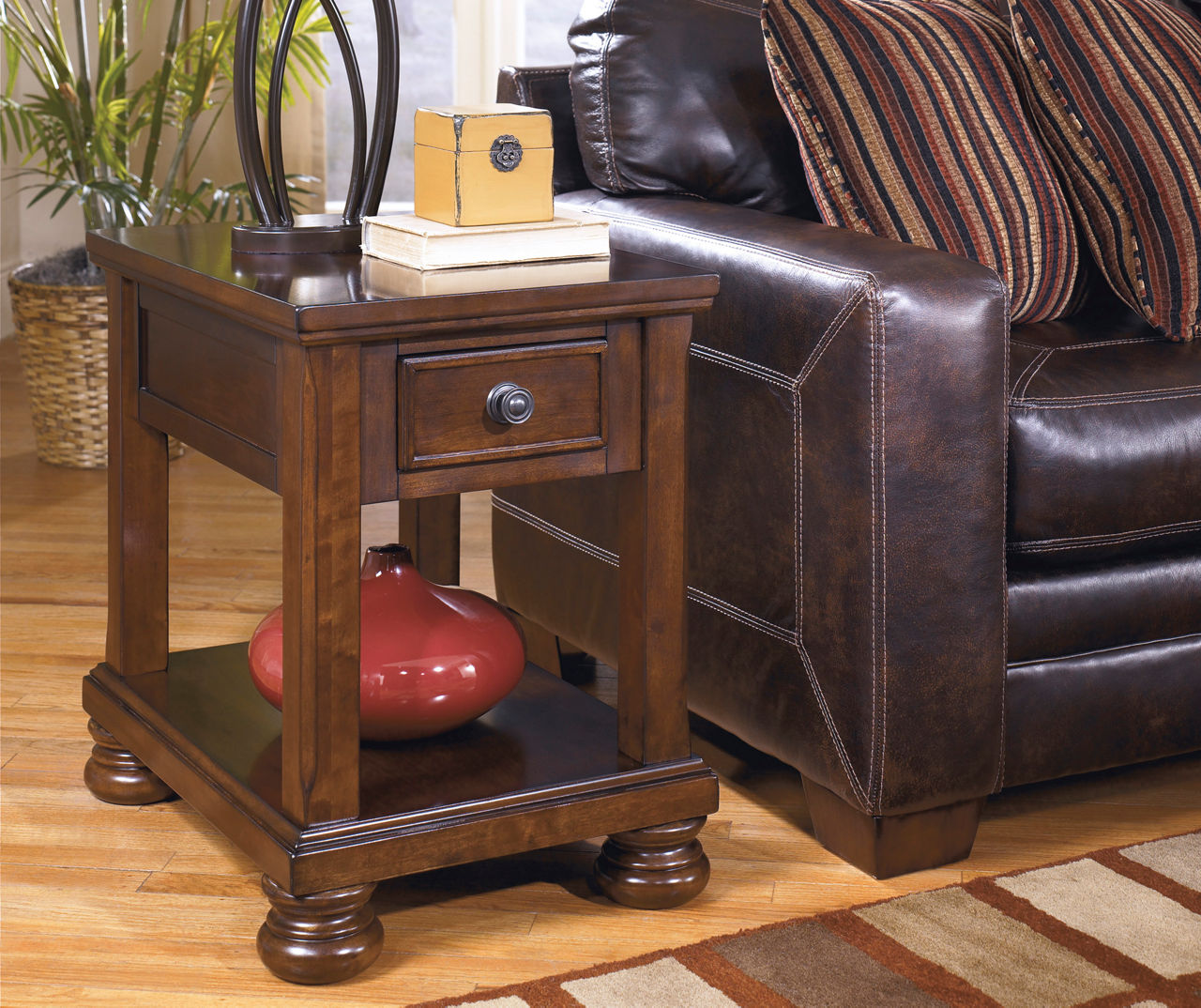 Signature Design By Ashley Porter Brown Bun Feet End Table | Big Lots