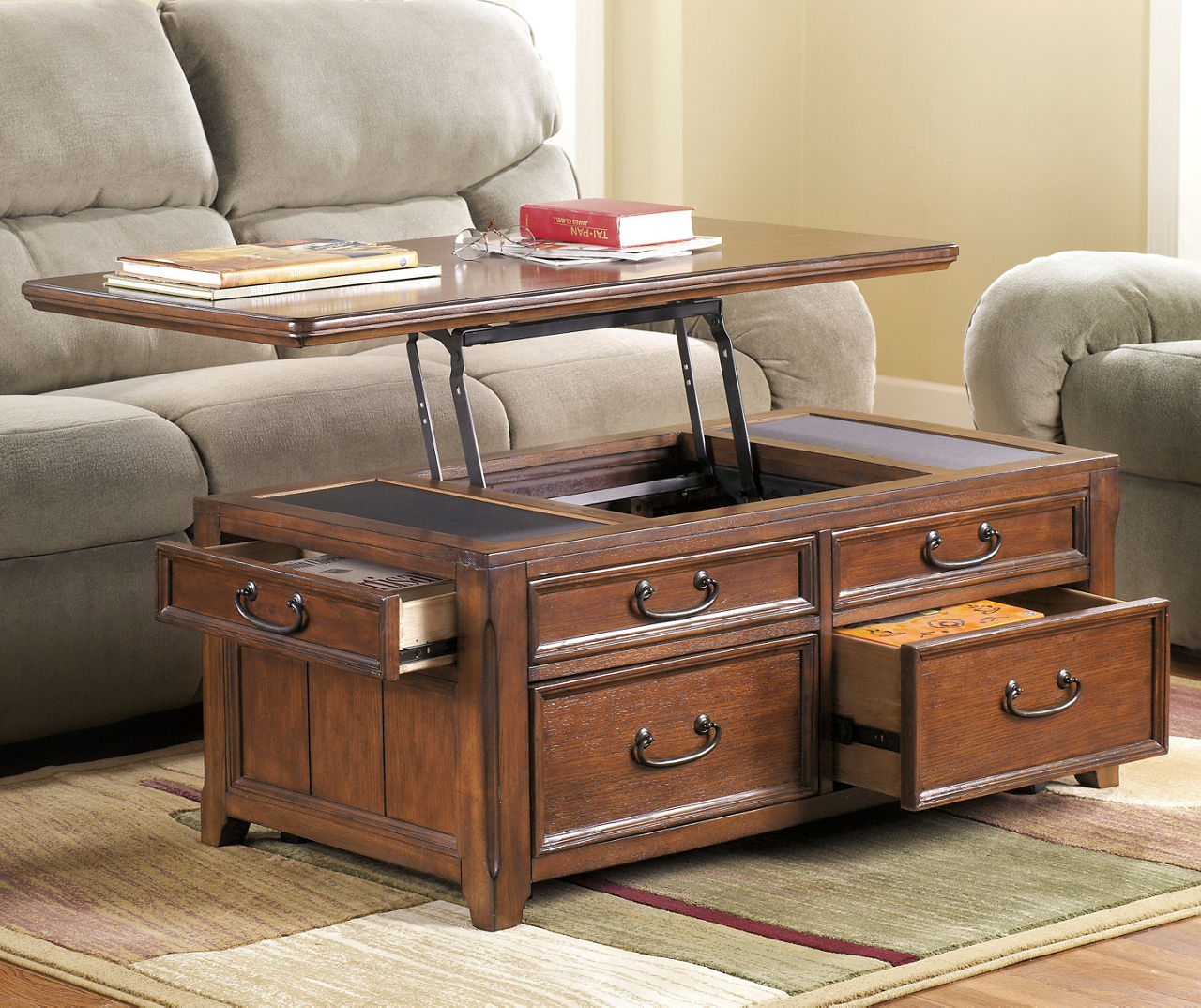 Woodboro coffee table store with lift top