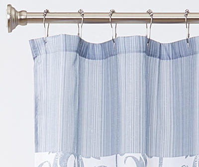 Damask Gray & White Fabric Shower Curtain