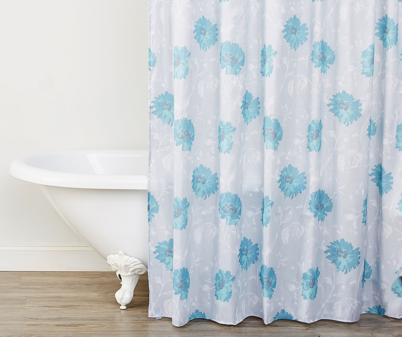 Aprima Bellissima Blue Floral Fabric Shower Curtain | Big Lots