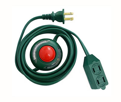 9' Indoor Green Extension Cord with Foot Switch