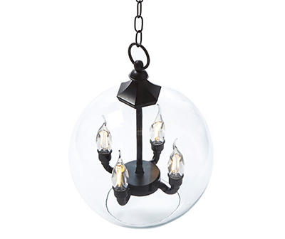 LED Glass Globe Battery-Operated Chandelier with Remote