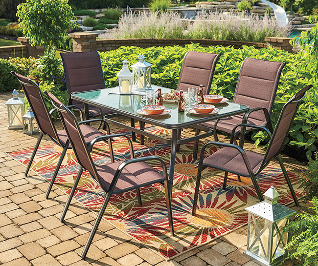 Wilson Fisher Aspen Glass Top Table Patio Dining Set Big Lots