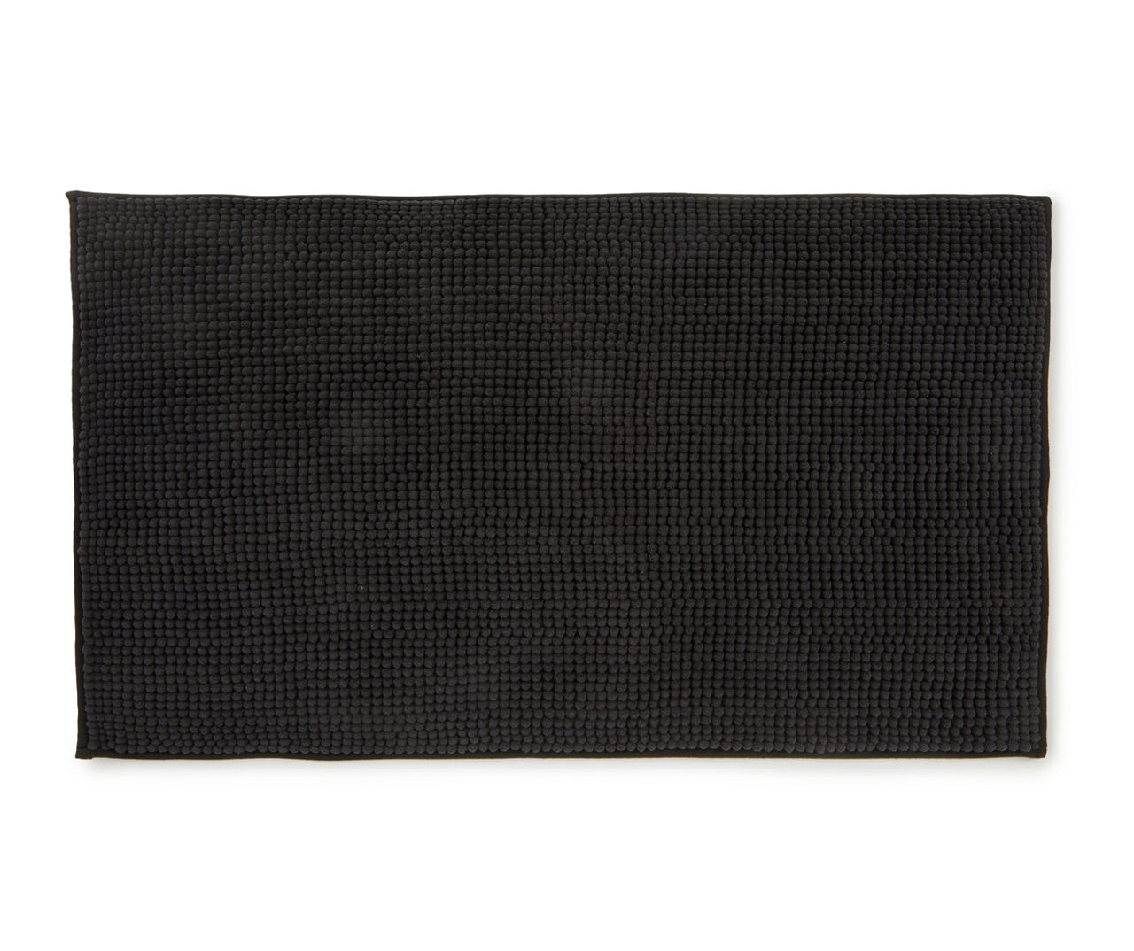 Black Textured Bath Rug, (20" x 34")