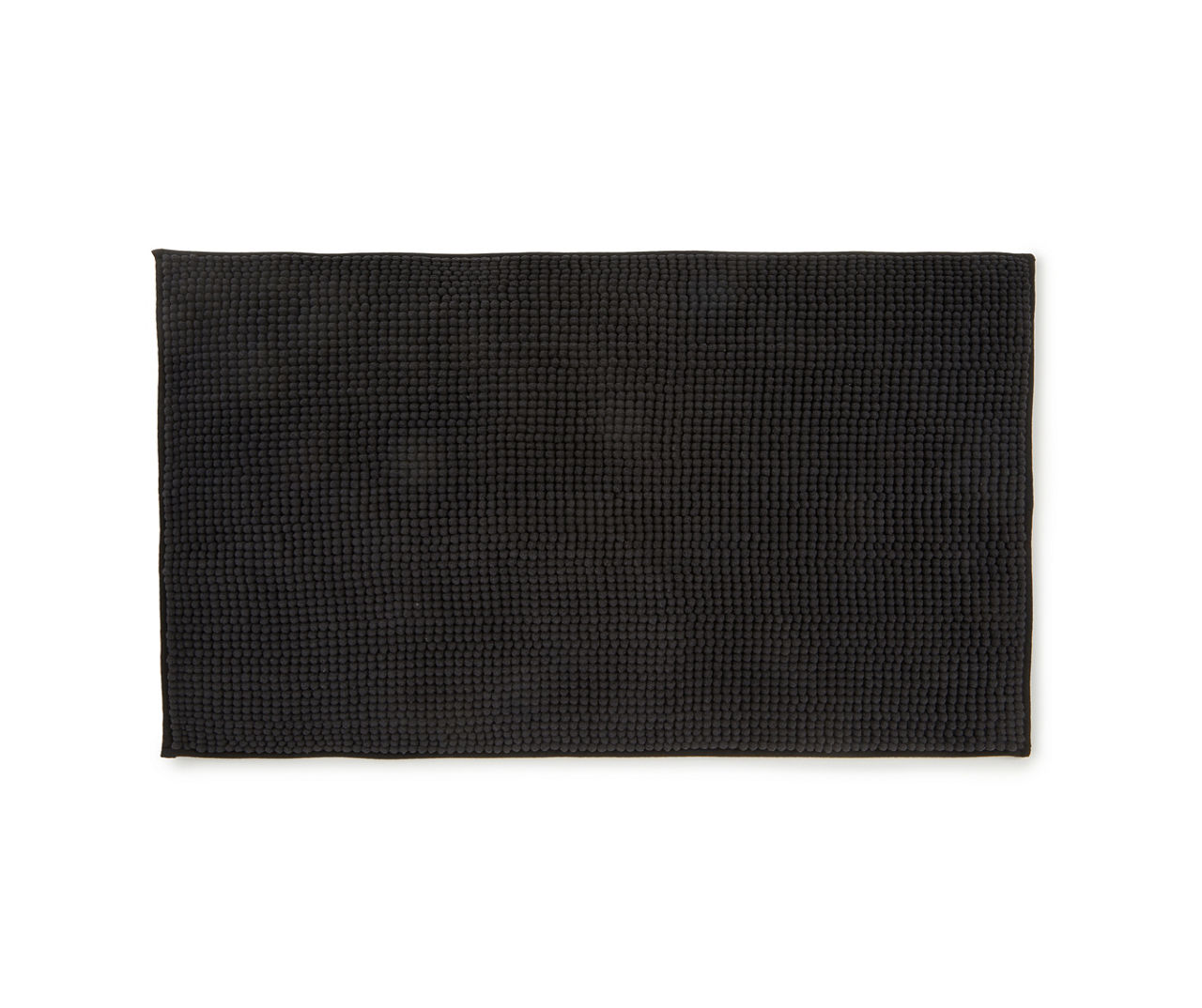 Black Textured Bath Rug, (17" x 24")