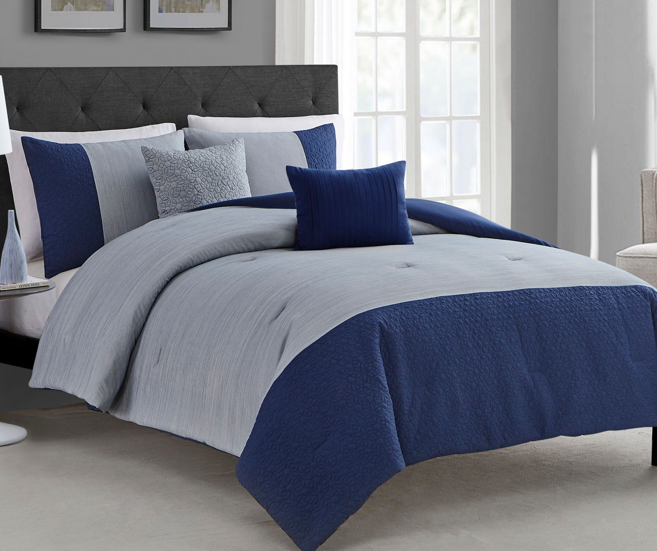 Living Colors Dye Navy Blue Full/Queen 5-Piece Comforter Set | Big