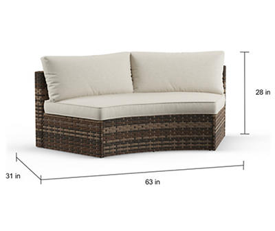 Manhattan All Weather Wicker Cushioned Curved Sofa, 3-Piece Set