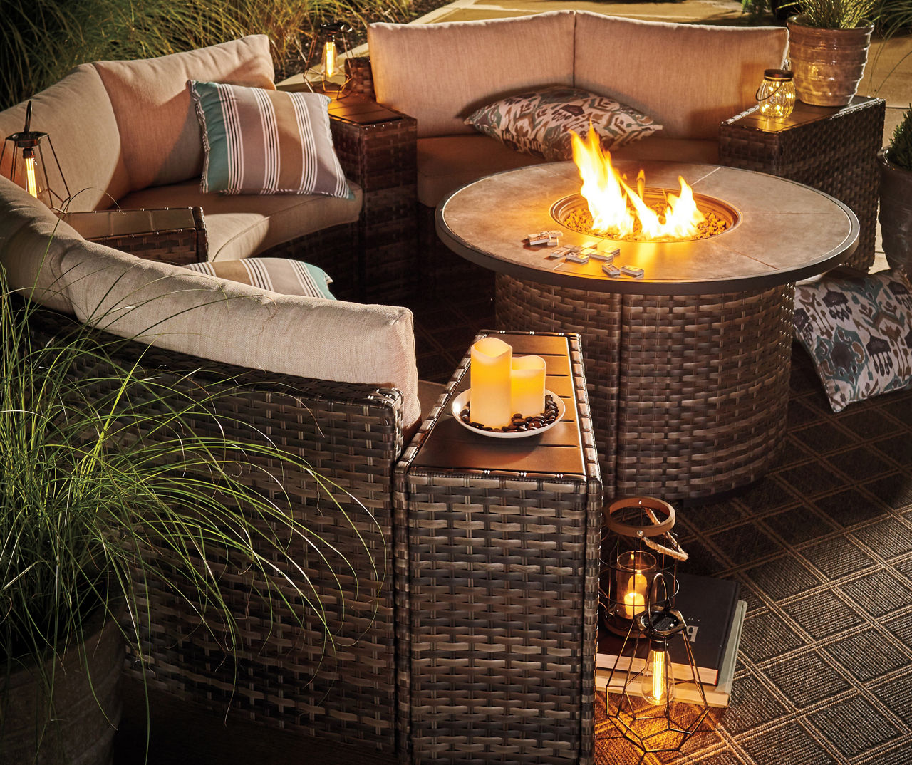 Fire pit table set big deals lots