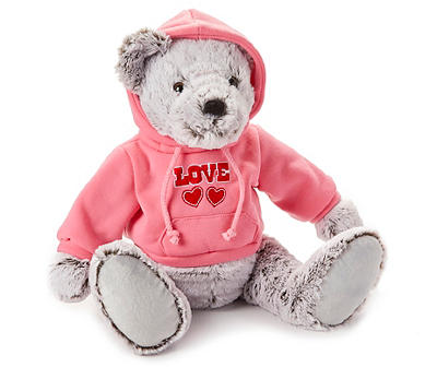 Pink "Love" Hoodie Plush Bear