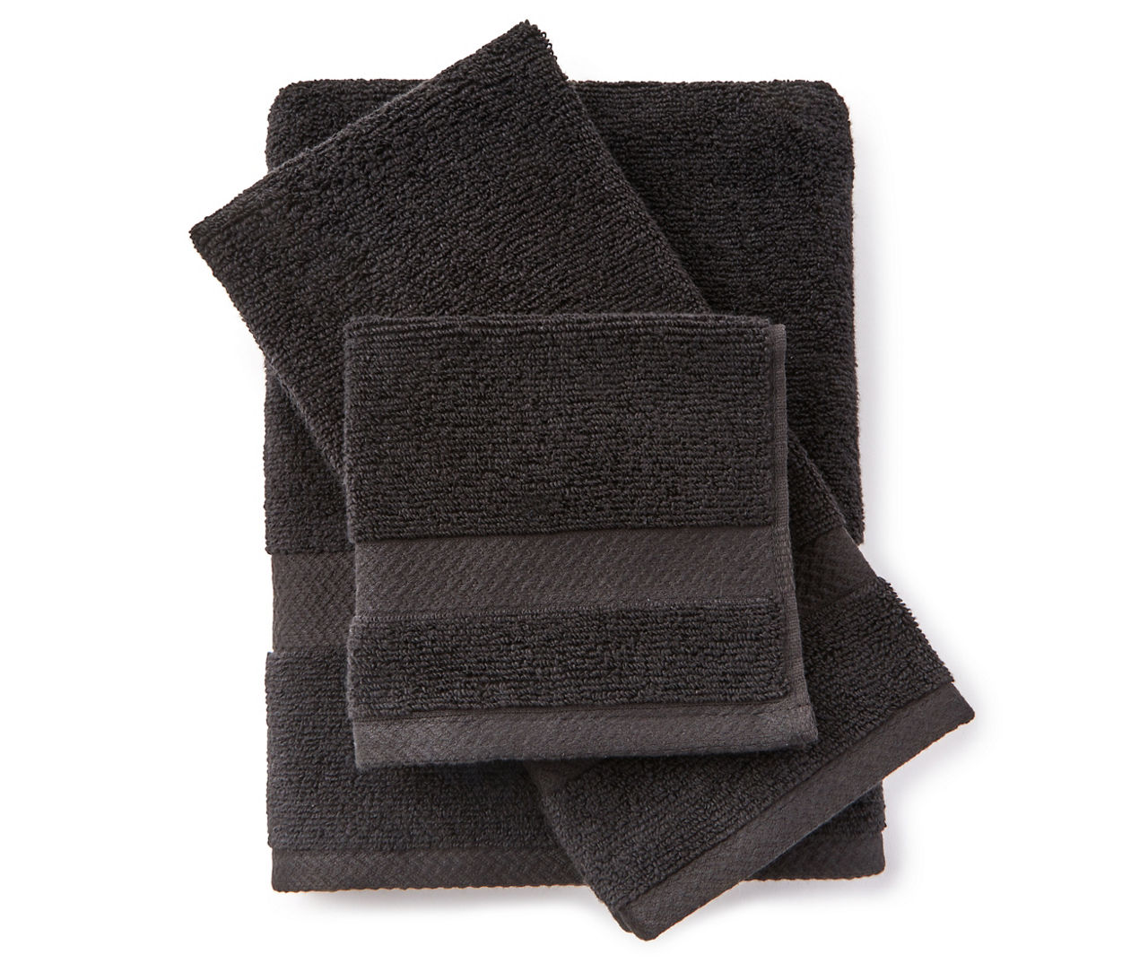 Just Home Black Hand Towel