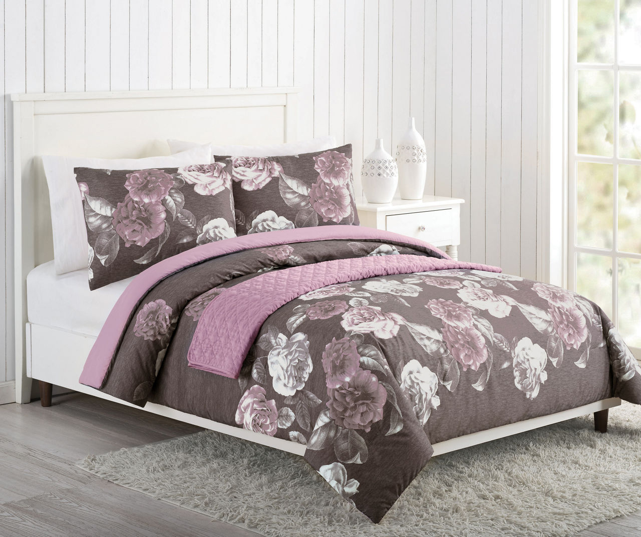 Purple and gray 2024 comforter set