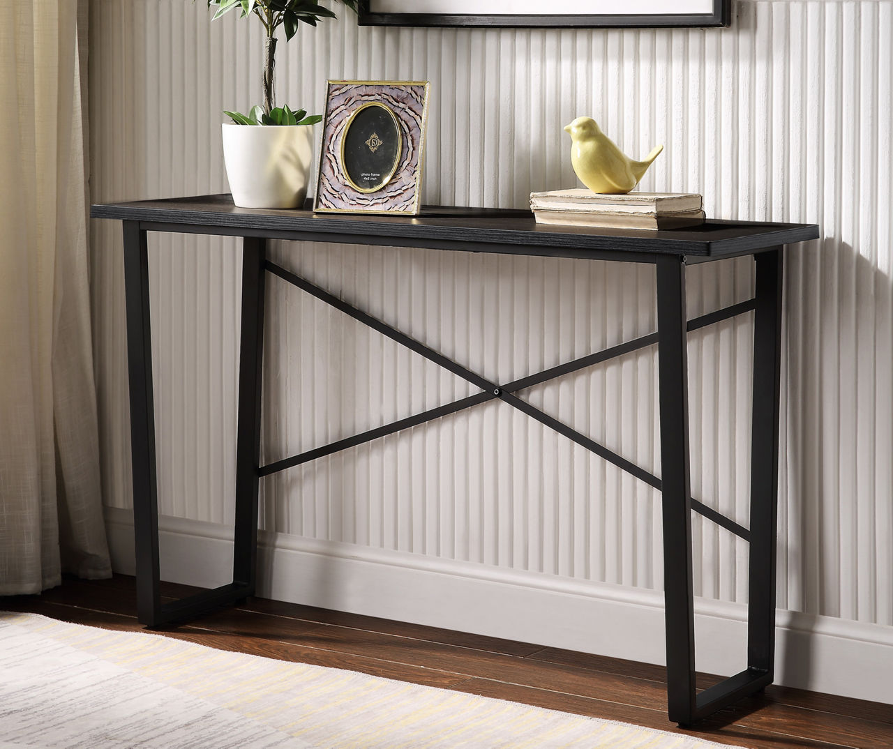 Charcoal Gray Wood & Metal Console Table | Big Lots