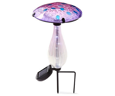 Purple Mushroom LED Solar Light Yard Stake, (16")