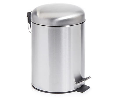 Silver Embossed Step-On Waste Can with Removable Basket
