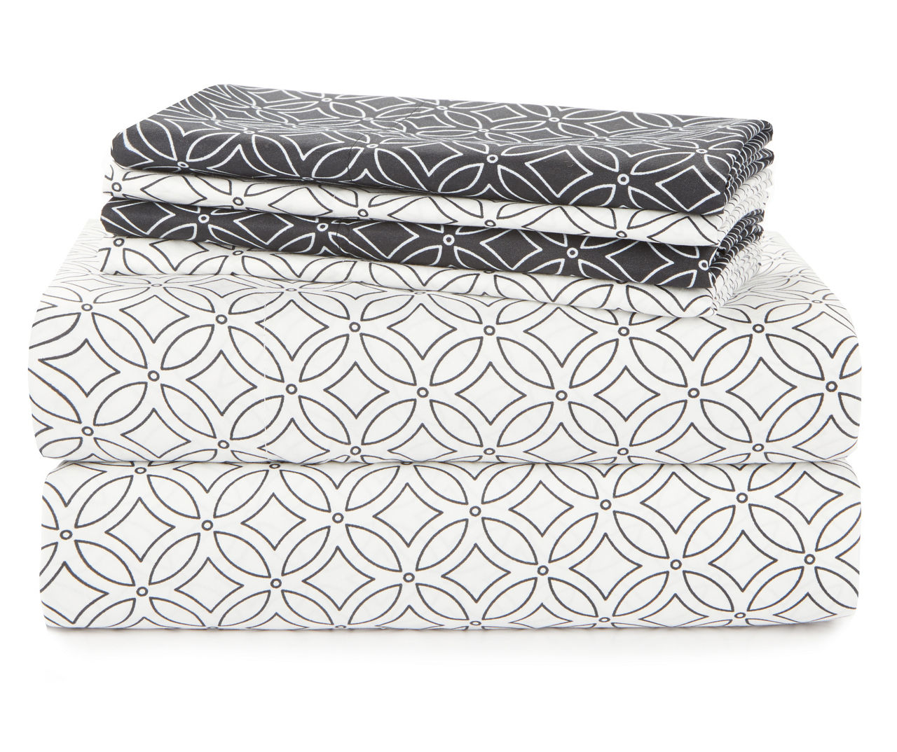 Living Colors Geo Black & White King Sheet Set, 6-Piece | Big Lots