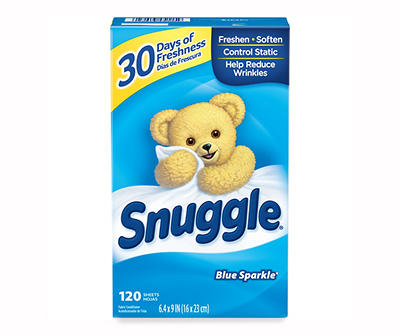 Snuggle Blue Sparkle Fabric Softener Dryer Sheets 120 ct Box