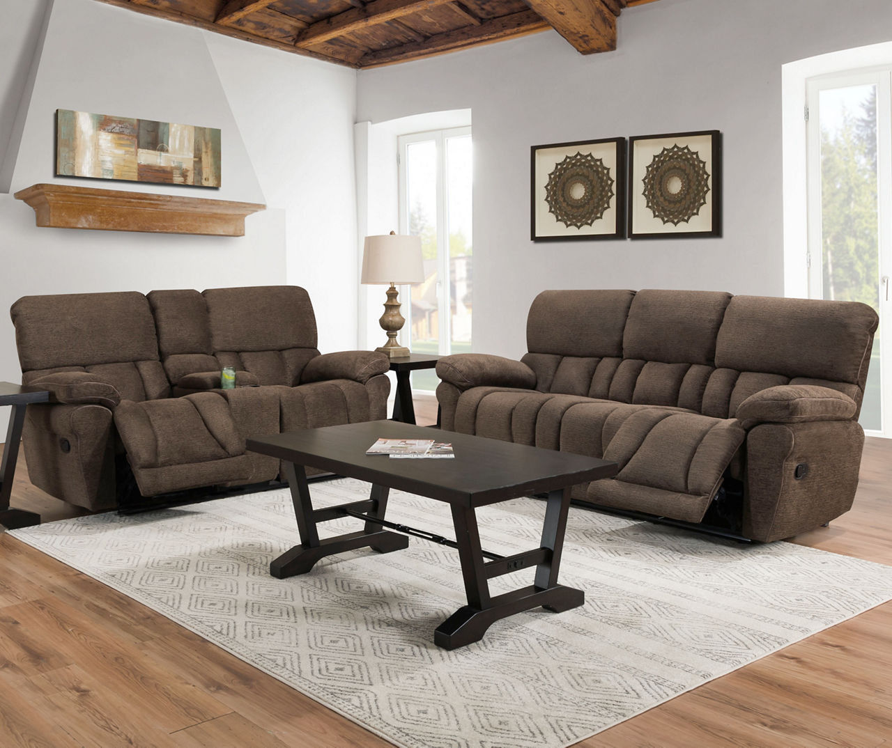 Chocolate store brown loveseat