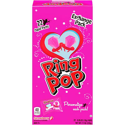 Ring Pop Strawberry 22-Piece Valentine Exchange Kit