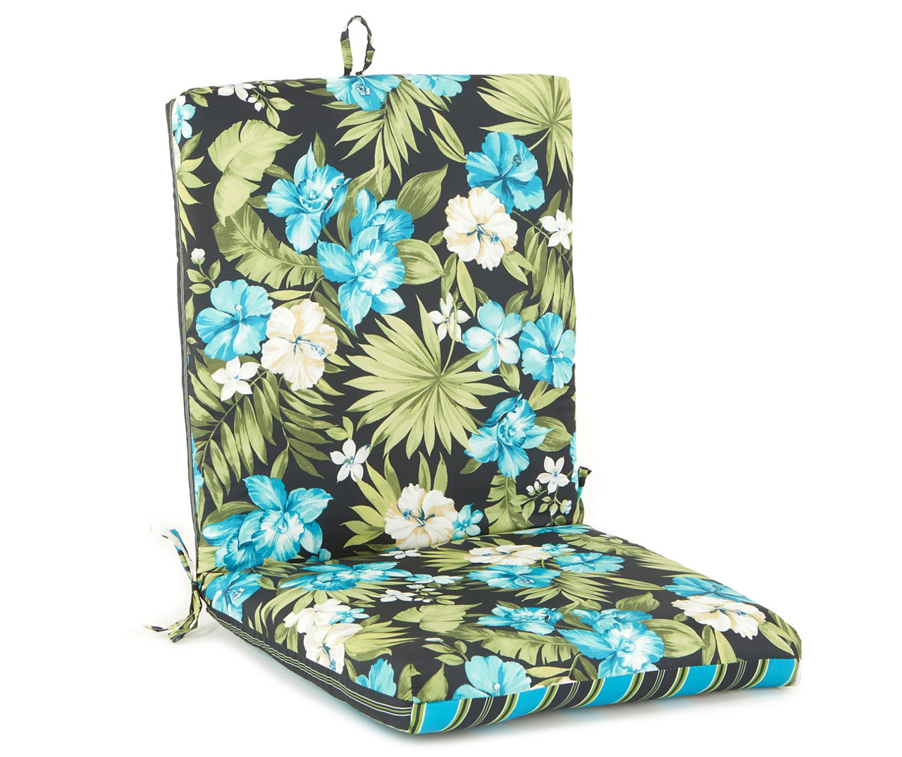 Anya Maui Tropical Stripe Reversible Outdoor Chair Cushion Big