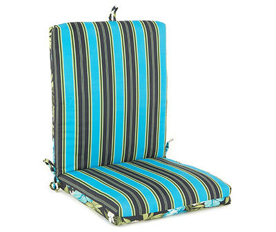 Anya Maui Tropical & Stripe Reversible Outdoor Chair Cushion