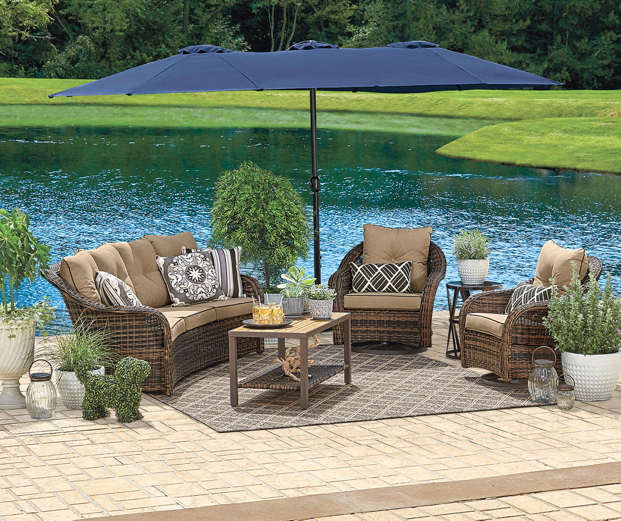 Patio set with umbrella deals big lots