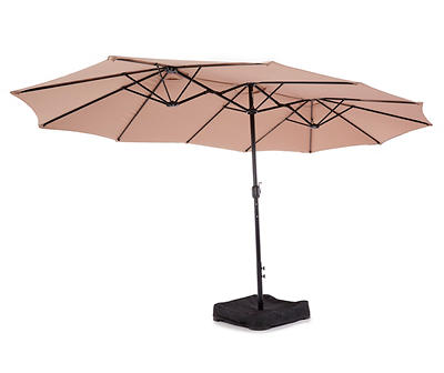 Real Living 15' Linen Triple Vent Market Patio Umbrella with Base - Big Lots