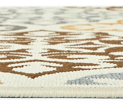 Gaines Warm White Outdoor Area Rug, (6'7" x 9'6")