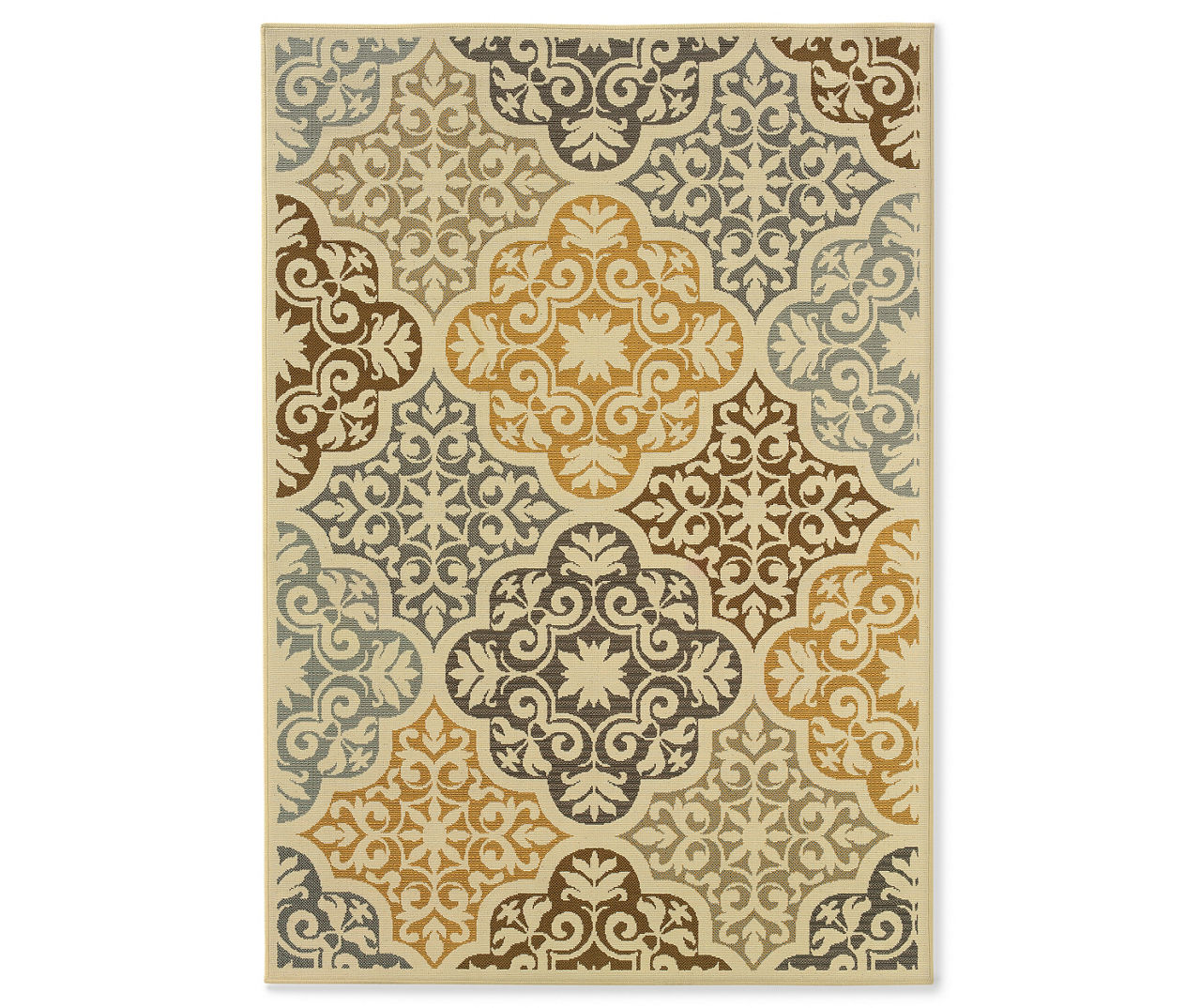 Gaines Warm White Outdoor Area Rug, (7'10" x 10'10")