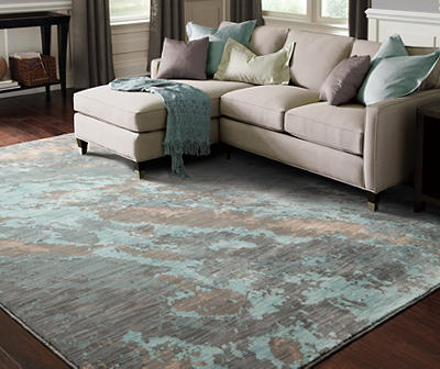 Dorsey Blue Formation Area Rug, (5'3" x 7'6")