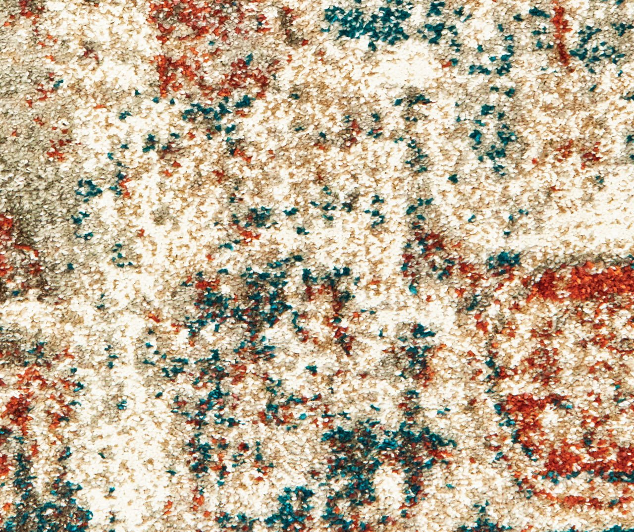 Myia Orange & Blue Abstract Area Rug, (6'7" x 9'6")