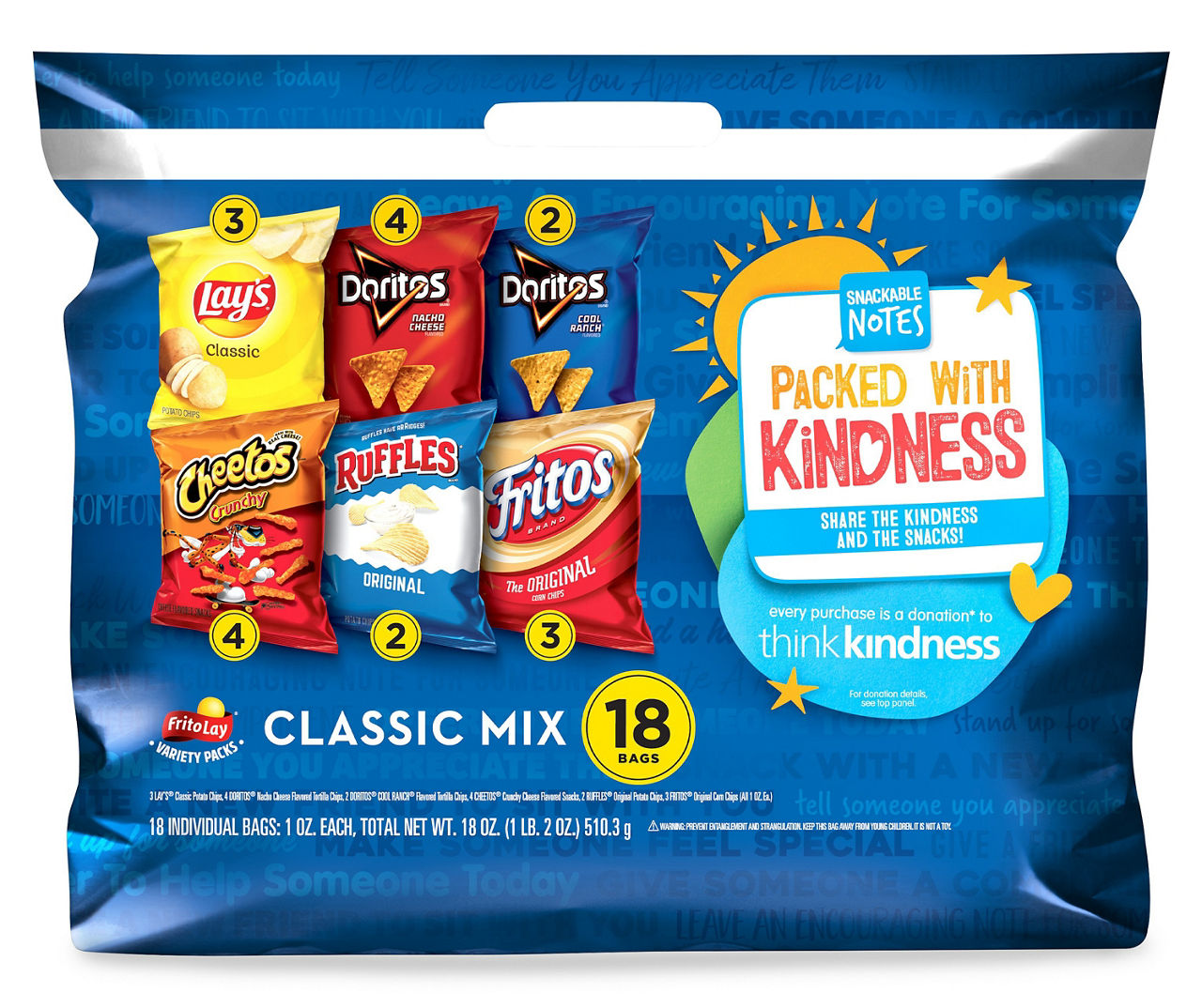 Frito Lay FritoLay Classic Mix Variety Pack 1 Oz 18 Count Bags
