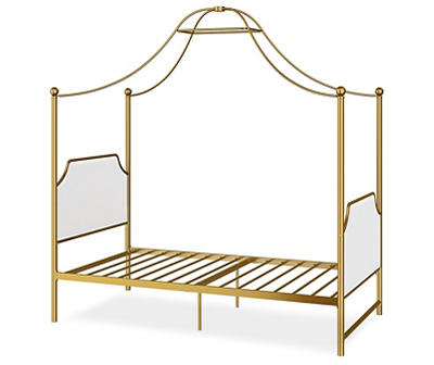 Little Seeds Monarch Hill Clementine Canopy Bed, Gold - Twin