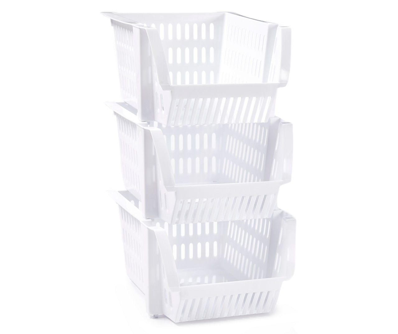 White Small Stacking Bins, 3-Pack