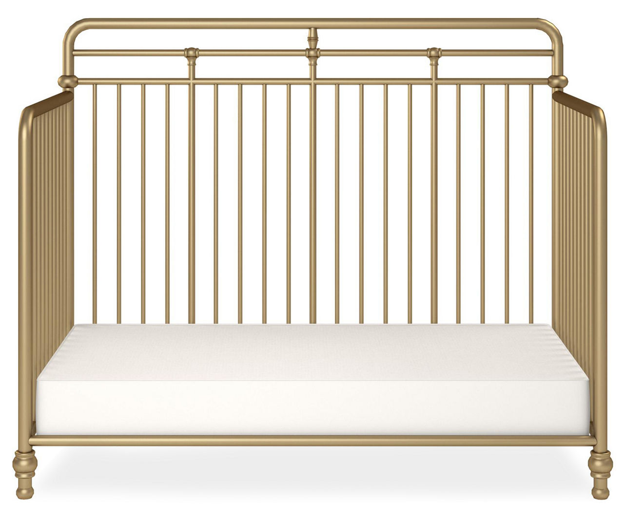 Monarch Hill Hawken Gold 3 in 1 Convertible Metal Crib