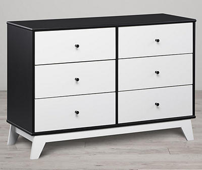 Rowan Valley Flint Black & White 6-Drawer Dresser