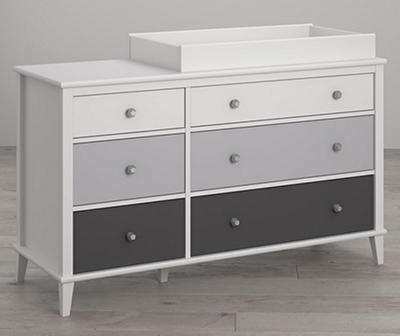 Monarch Hill Poppy White & Gray 6-Drawer Changing Table & Dresser