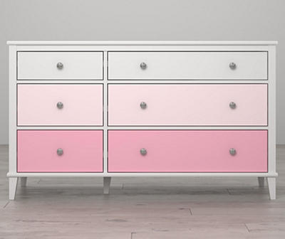 Monarch Hill Poppy White & Pink 6-Drawer Dresser