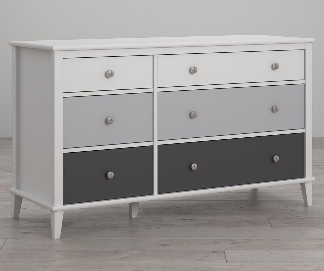 Little Seeds Monarch Hill Poppy White & Gray 6-Drawer Dresser | Big Lots