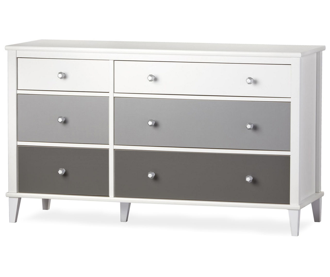 Monarch Hill Poppy White & Gray 6-Drawer Dresser