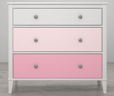 Monarch Hill Poppy White & Pink 3-Drawer Dresser