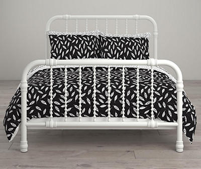 Feathers Black & White Full 7-Piece Bedding Set