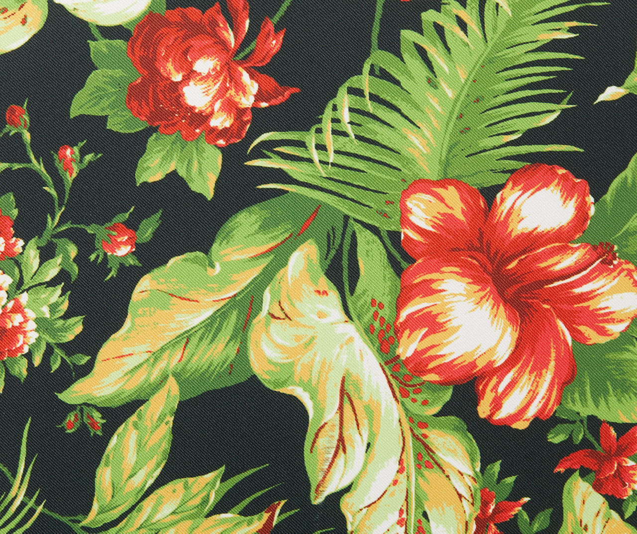 Black & Red Tropical Plant Reversible Outdoor Bench Pad