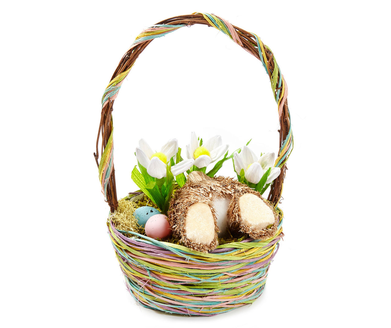 Bunny Behind Flower Basket Tabletop Decor | Big Lots